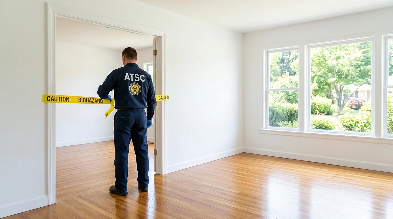 Certified biohazard cleanup crew performing Trauma Scene Cleanup in Rose Hill